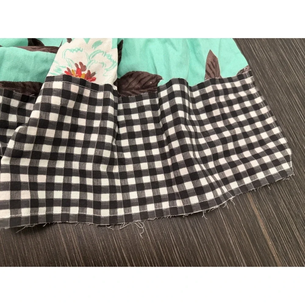 Anthropologie Apron Sweetheart Neckline Floral Gingham Cottage Retro NWT!